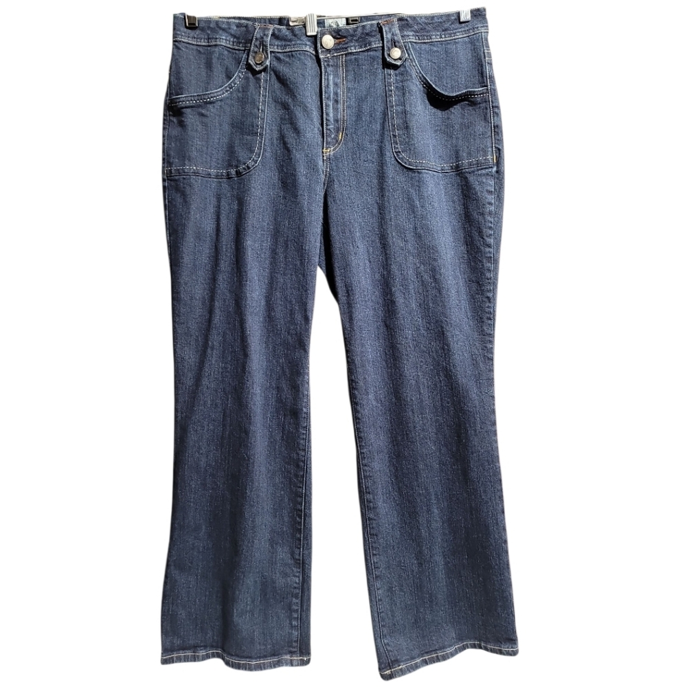 JMS Jeans Country Cowgirl Cargo 22W stretch straight high rise dark blue